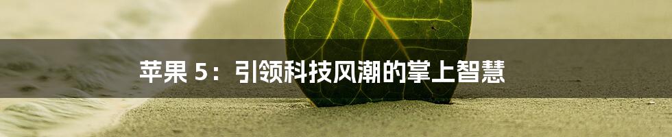 苹果 5：引领科技风潮的掌上智慧