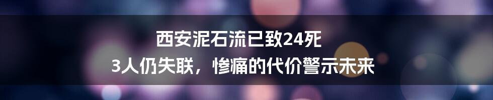 西安泥石流已致24死 3人仍失联，惨痛的代价警示未来