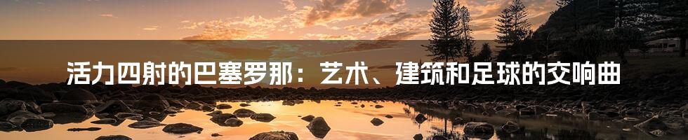活力四射的巴塞罗那:艺术、建筑和足球的交响曲