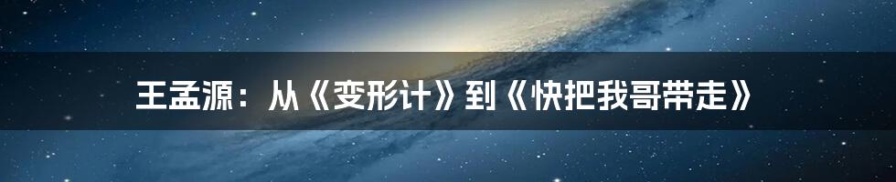王孟源:从《变形计》到《快把我哥带走》