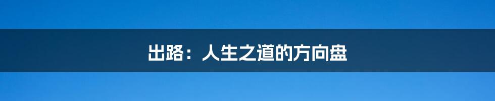 出路:人生之道的方向盘