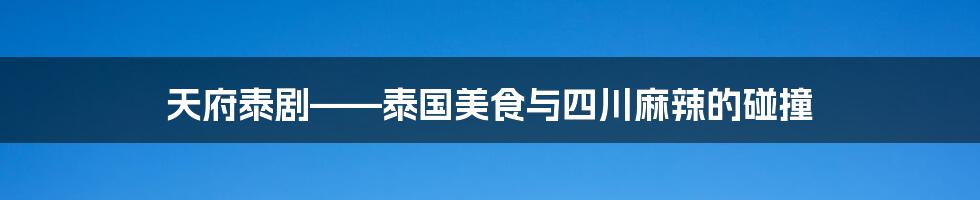 天府泰剧——泰国美食与四川麻辣的碰撞