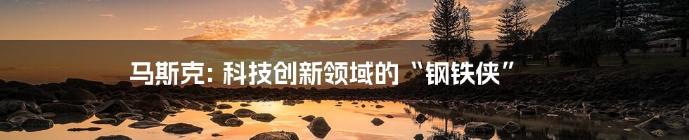 马斯克: 科技创新领域的“钢铁侠”