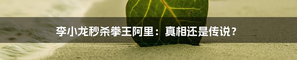李小龙秒杀拳王阿里:真相还是传说?