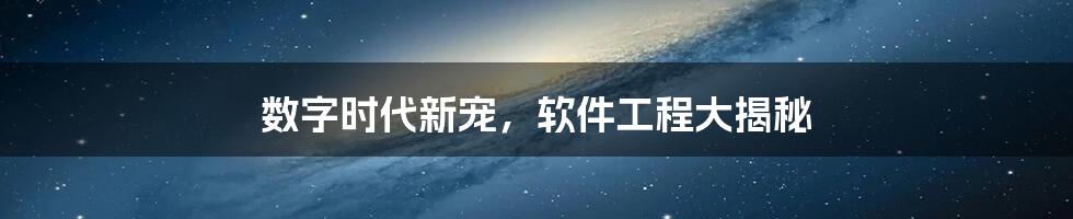 数字时代新宠，软件工程大揭秘