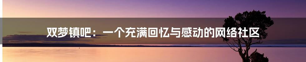 双梦镇吧:一个充满回忆与感动的网络社区