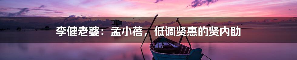 李健老婆：孟小蓓，低调贤惠的贤内助