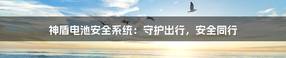 神盾电池安全系统:守护出行,安全同行
