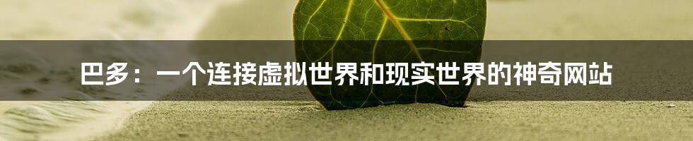 巴多:一个连接虚拟世界和现实世界的神奇网站