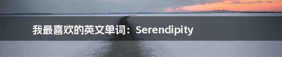 我最喜欢的英文单词:Serendipity