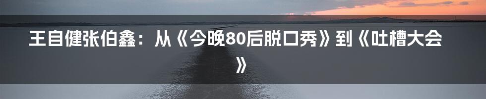 王自健张伯鑫:从《今晚80后脱口秀》到《吐槽大会》