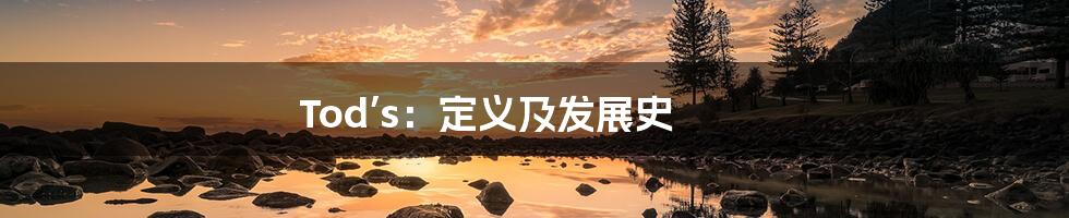 Tod’s:定义及发展史