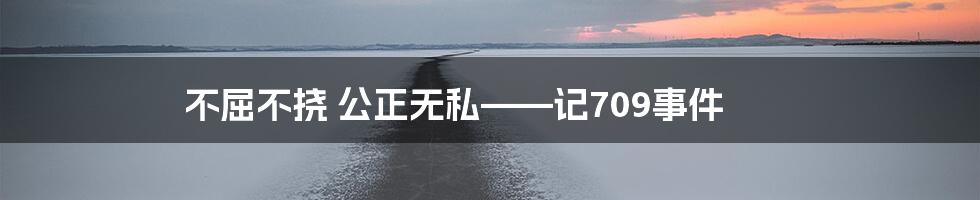 不屈不挠 公正无私——记709事件