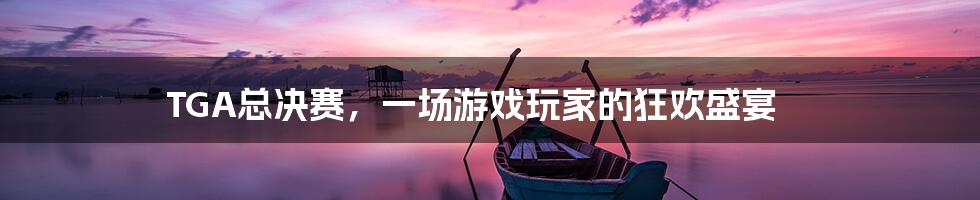 TGA总决赛，一场游戏玩家的狂欢盛宴