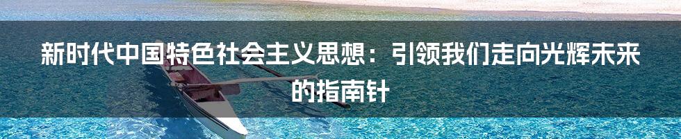 新时代中国特色社会主义思想：引领我们走向光辉未来的指南针