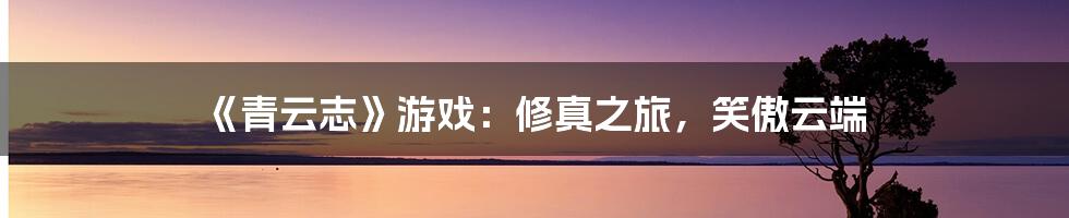 《青云志》游戏：修真之旅，笑傲云端