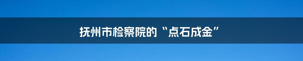 抚州市检察院的“点石成金”