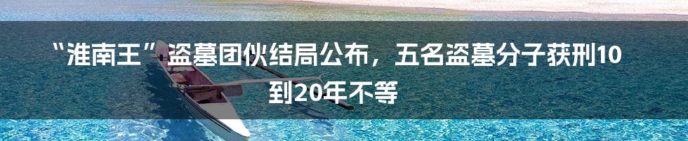 “淮南王”盗墓团伙结局公布,五名盗墓分子获刑10到20年不等