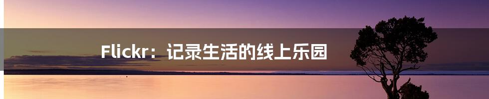 Flickr：记录生活的线上乐园
