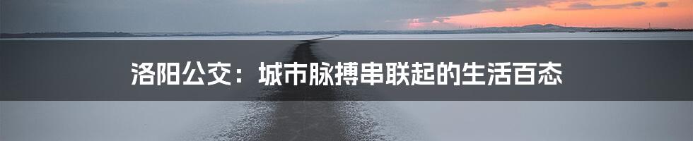 洛阳公交：城市脉搏串联起的生活百态