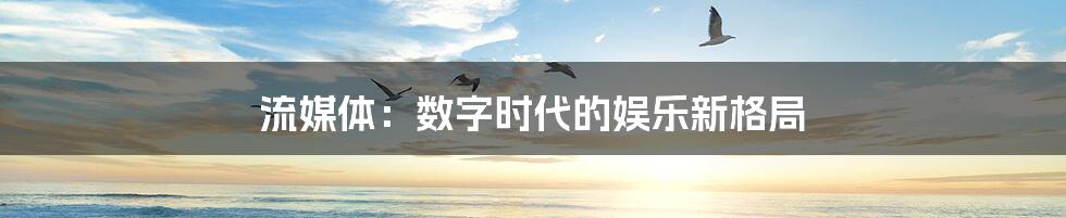 流媒体：数字时代的娱乐新格局