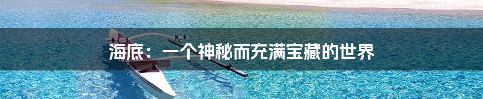 海底:一个神秘而充满宝藏的世界