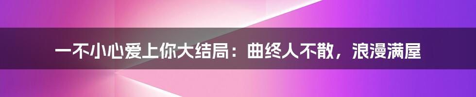一不小心爱上你大结局:曲终人不散,浪漫满屋