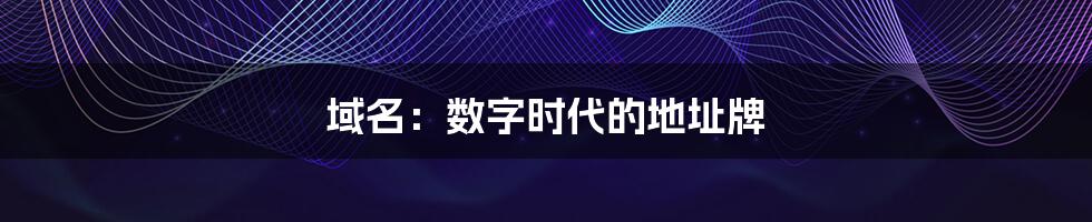 域名:数字时代的地址牌