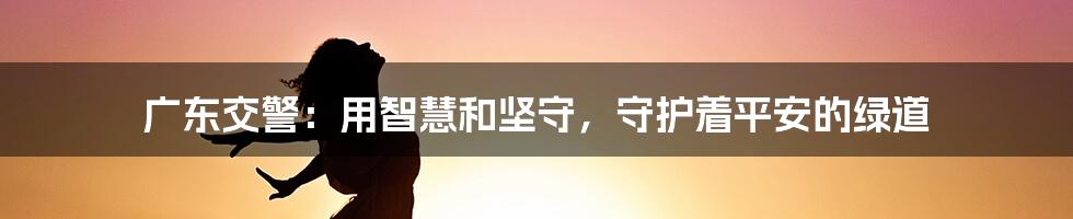 广东交警:用智慧和坚守,守护着平安的绿道