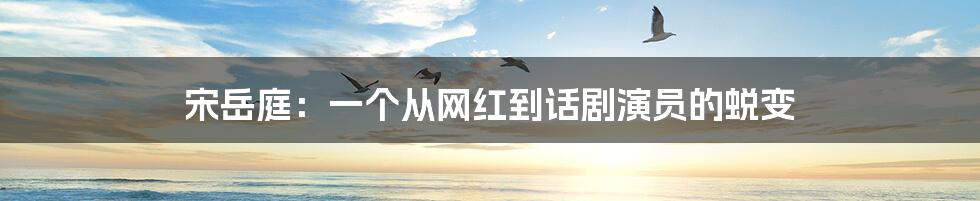 宋岳庭:一个从网红到话剧演员的蜕变