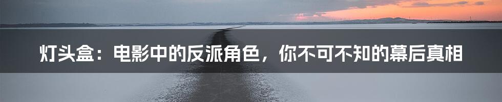 灯头盒:电影中的反派角色,你不可不知的幕后真相