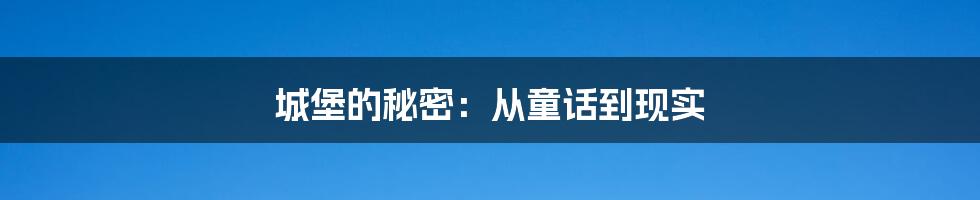 城堡的秘密：从童话到现实