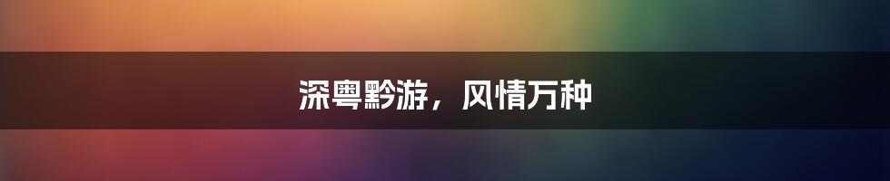 深粤黔游，风情万种