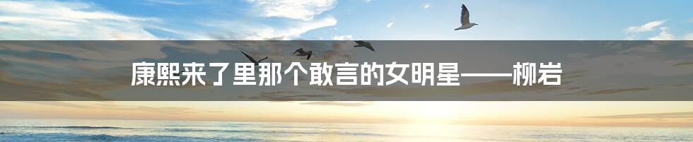 康熙来了里那个敢言的女明星——柳岩