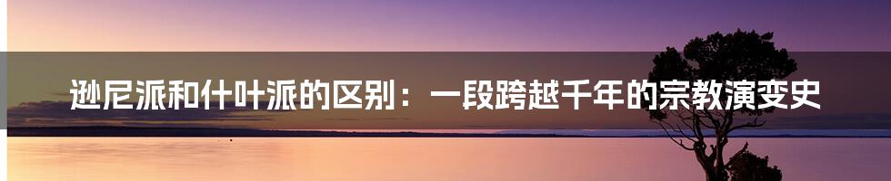 逊尼派和什叶派的区别:一段跨越千年的宗教演变史