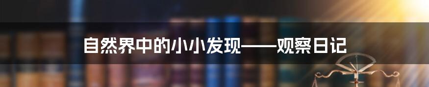 自然界中的小小发现——观察日记