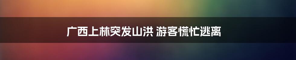 广西上林突发山洪 游客慌忙逃离