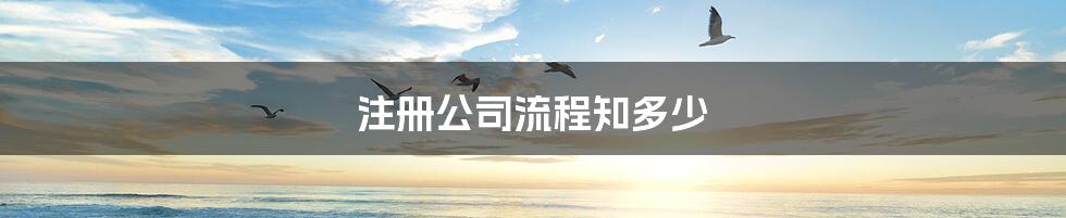 注册公司流程知多少