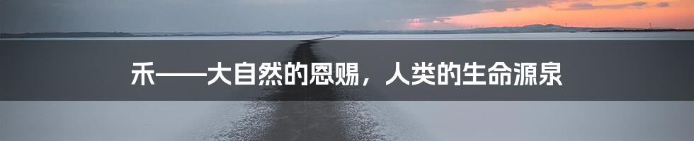 禾——大自然的恩赐，人类的生命源泉