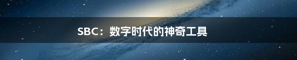 SBC：数字时代的神奇工具