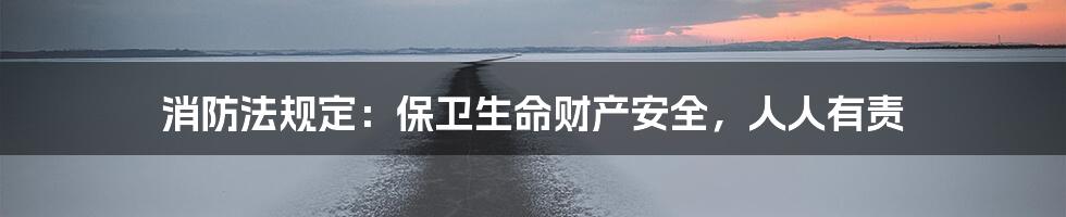 消防法规定:保卫生命财产安全,人人有责