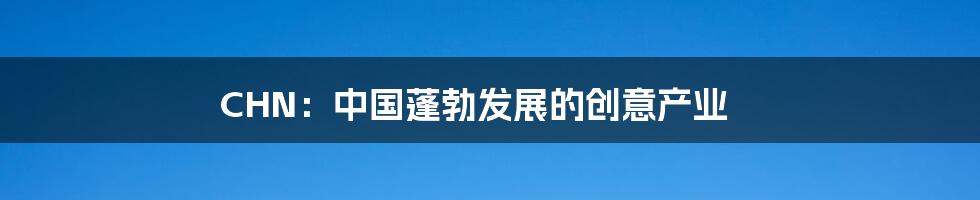 CHN:中国蓬勃发展的创意产业