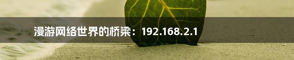 漫游网络世界的桥梁：192.168.2.1