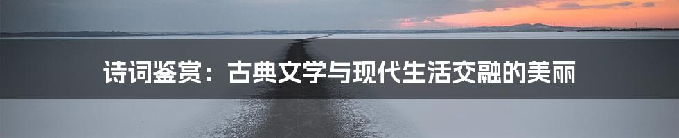 诗词鉴赏:古典文学与现代生活交融的美丽