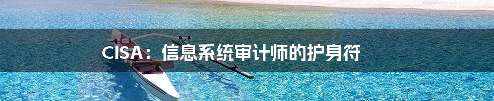 CISA:信息系统审计师的护身符