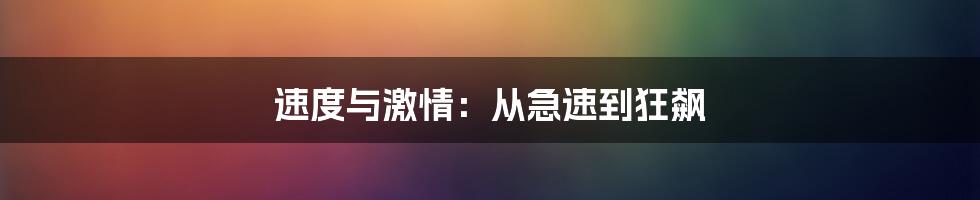 速度与激情:从急速到狂飙