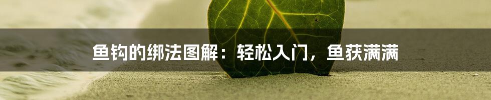 鱼钩的绑法图解:轻松入门,鱼获满满