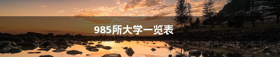 985所大学一览表