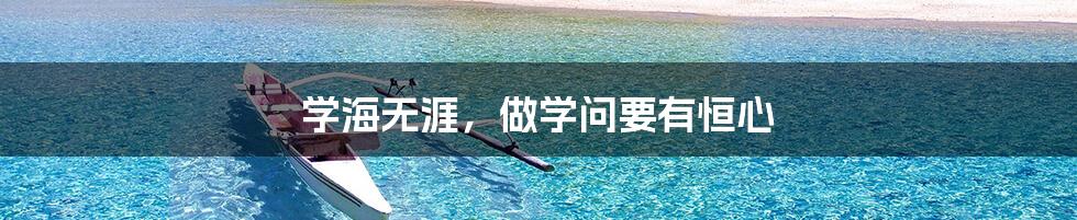 学海无涯,做学问要有恒心