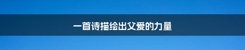 一首诗描绘出父爱的力量